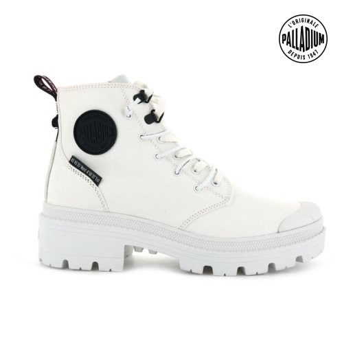 Palladium Pallabase Metro Women's Boots White | UK V976-PMT